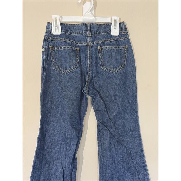 Vintage VTG Gymboree Wide Leg Embroidered Heart Sequin Denim Jeans Youth Girls 9 - Picture 6 of 8